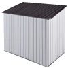 4 x 6 Ft Outdoor Metal Shed, Tool Storage House with Sliding Door and Vents, Backyard Garden Patio, Weatherproof - White + Gray