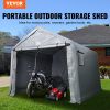 VEVOR Portable Shed Outdoor Storage Shelter, 10 x 10 x 8.5 ft Heavy Duty All-Season Instant Storage Tent Tarp Sheds with Roll-up Zipper Door and Venti