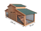 Garden Backyad 2-layer Large Wooden Outdoor Rabbit Hutch Chicken Coop with Doors, Tray, Asphalt Roof - as Pic