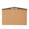 6' x 8' Outdoor Backyard Garden Metal Storage Shed for Utility Tool Storage - Coffee - Coffee