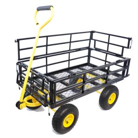 Wagon Cart Garden cart trucks make it easier to transport firewood  - Yellow+Black