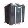 4 x 6 Ft Outdoor Metal Shed, Tool Storage House with Sliding Door and Vents, Backyard Garden Patio, Weatherproof - Deep Gray