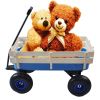 Outdoor Wagon All Terrain Pulling w/Wood Railing Air Tires Childre - Blue