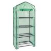 69x49x160cm Black Iron Pipe Pointed Mini Flower Stand With 4 Layers Of Grid; With Zipper Rolling Door; PE Cloth Green House - as picture