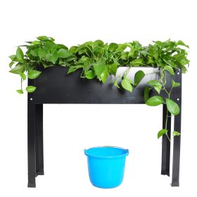 Elevated garden bed, metal elevated outdoor flowerpot box, suitable for backyard and terrace, large flowerpot, suitable for vegetable and flower book,