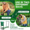 Outdoor 2-in-1 Functional Heavy Duty Garden Stool and Kneeler, Foldable Gardening Bench with Tool Bags for Kneeling and Sitting to Prevent Knee & Back