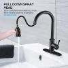 Kitchen Faucet- 3 Modes Pull Down Sprayer Kitchen Tap Faucet Head, Single Handle&Deck Plate for 1or3 Holes, 360¬∞ Rotation, Stainless Steel No Lead fo