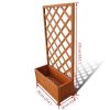 Trellis Planter 2' 4" x 11.8" x 4' 5" - brown