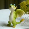 1pc Miniature Fairy Garden Figurines, Cute Resin Dragon Statue, Mini Dragon Reading Figurine, Mini Pink Dragon And Baby Statue, Fairy Garden Decor, Fo
