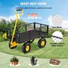 VEVOR Steel Garden Cart; with Removable Mesh Sides to Convert into Flatbed, Utility Metal Wagon - 500 lbs