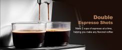 Espresso Machine 20 Bar Pump Pressure Cappuccino latte Maker Coffee Machine with ESE POD filter&Milk Frother Steam Wand&thermometer, 1.5L Water Tank,