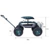 Rolling Garden Cart with Tool Tray & 360 Swivel Work Seat - KM0921