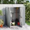 Garden Tool Shed Gray 63.4"x35"x63.4" Galvanized Steel - Gray