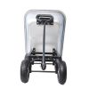 Folding car Poly Garden dump truck with steel frame, 10 inches. Pneumatic tire, 300 lb capacity body 55L silver - as Pic