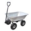 Folding car Poly Garden dump truck with steel frame, 10 inches. Pneumatic tire, 300 lb capacity body 55L silver - as Pic