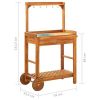 Garden Kitchen Trolley Solid Acacia Wood 36.2"x17.1"x55.7" - nature