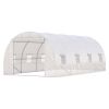 19' x 10' x 7 Steel Frame Walk-In Tunnel Greenhouse Garden Warm House- White-AS - as picture