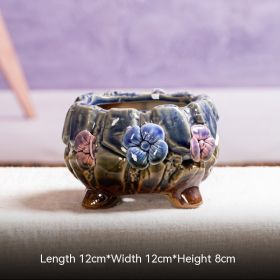Rose Succulent Flower Pot Stoneware Korean Hand-kneading Breathable Ceramic (Option: S-12 √ó 12 √ó 8CM)