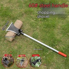 Multifunctional High Manganese Steel Agricultural Sickle Shovel Outdoor (Option: Head And 60cm Iron Handle)