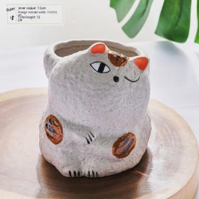 Ceramic Succulent Flower Pot Cartoon Cat (Option: 804-As Shown In The Figure)