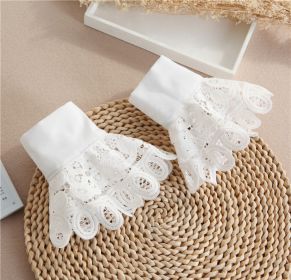 Lace Decorative Clothes Sleeves Sweater Sleeves Fake Cuffs (Option: E)