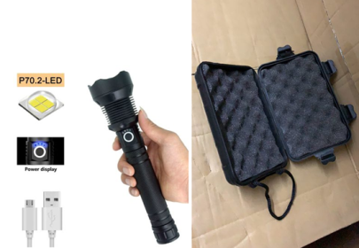 USB Rechargeable Outdoor High-Power Flashlight (Option: D black)