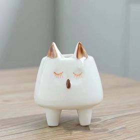 High Temperature Hand Painting Cartoon Animal Flowerpot (Option: Qd8)