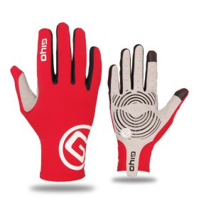 Men's And Women's Outdoor Cycling Gloves (Option: Red-Long Finger-2XL)