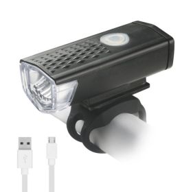 Bicycle headlight USB rechargeable (Option: Black-OPP)