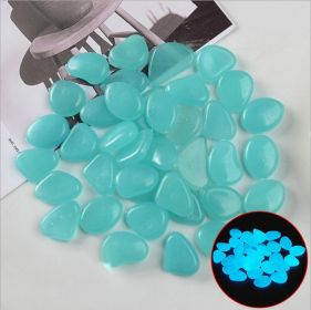 100 Luminous Stones Fluorescent Aquarium Pebbles Fish Tank Garden Luminous Stones (Option: Light Blue-50pc)