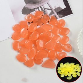 100 Luminous Stones Fluorescent Aquarium Pebbles Fish Tank Garden Luminous Stones (Option: Light orange-50pc)