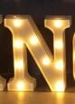 Luminous LED Letter Number Night Light English Alphabet Number Battery Lamp Romantic Wedding Christmas Party Decoration (Option: Always lit-N)