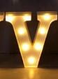 Luminous LED Letter Number Night Light English Alphabet Number Battery Lamp Romantic Wedding Christmas Party Decoration (Option: Remote control-V)