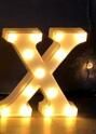 Luminous LED Letter Number Night Light English Alphabet Number Battery Lamp Romantic Wedding Christmas Party Decoration (Option: Remote control-X)