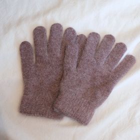 Women's Winter Finger Knitting Cute Monochrome Girl Versatile Pure Color Warm Gloves (Option: Milk Coffee-Average Size)