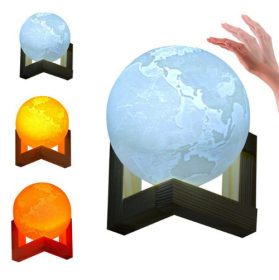 Double color touch 3D printing earth Jupiter lamp (Option: Earth-10cm-Touch 3 colors)