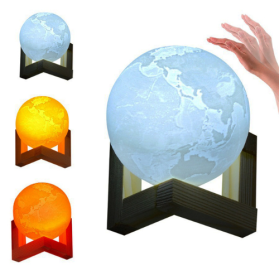 Double color touch 3D printing earth Jupiter lamp (Option: Earth-13cm-Touch 3 colors)