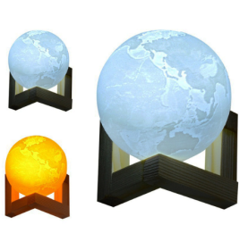 Double color touch 3D printing earth Jupiter lamp (Option: Earth-18cm-Touch 2 colors)