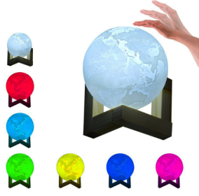 Double color touch 3D printing earth Jupiter lamp (Option: Earth-10cm-7color pat)