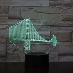 Manhattan Bridge Night Light Creative Gift Illusion Led Colorful Light (Option: Two color control)