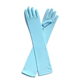 Milk Silk Stretch Holiday Party Dress-up Gloves (Option: Sky Blue-Average Size)