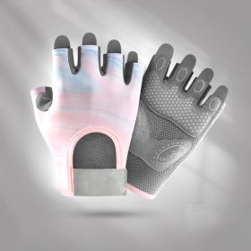 Women's Fashion Anti-slip Shock Absorption Wear-resistant Breathable Anti-callus Gloves (Option: XG66 Flowing Pink-S)