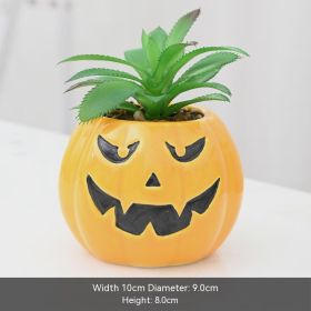 Halloween Succulent Flower Pot Ceramic Flower Pot Aromatherapy (Option: Evil-Without Plants)