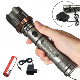 CREE t6 glare flashlight T6 flashlight T6 zoom rechargeable flashlight (Option: Flashlight +1 battery + charger)