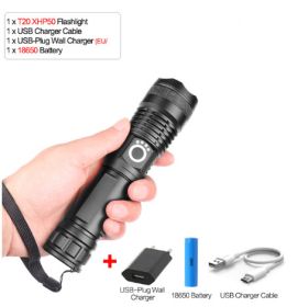 USB Charging Zoom P50 Flashlight (Option: 18650+USB)