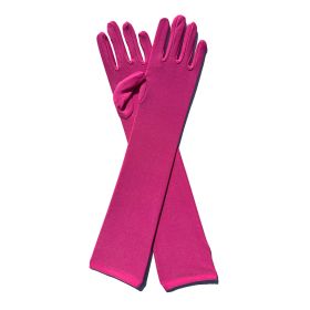 Milk Silk Stretch Holiday Party Dress-up Gloves (Option: Pink-Average Size)