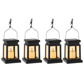 Solar Outdoor Waterproof Candle Light (Option: Black-4PCS)