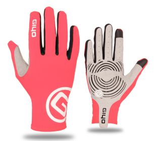 Men's And Women's Outdoor Cycling Gloves (Option: Pink-Long Finger-2XL)