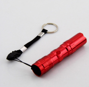 LED mini flashlight, aluminum alloy, strong light, small flashlight, 3W gift flashlight. (Color: Red)