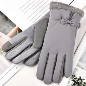 Women's Thermal Gloves New Fashion Versatile Touch Screen (Option: Grey-One size)